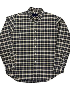 POLO RALPH LAUREN Plaid Designer Casual Business Button Long Sleeve Shirt Mens L